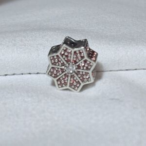 Pandora Christmas 2016 Ltd Ed. Poinsettia Red CZ &  SS .925 Charm 791989CZR